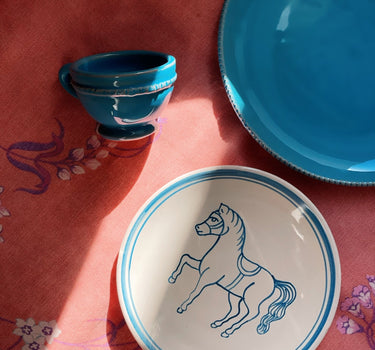 Hand Painted Porcelain Dinnerware, Blue