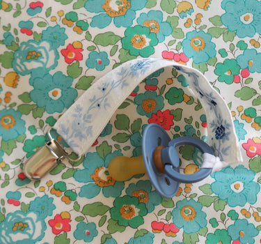 Handmade Pacifier Clip, Light Blue