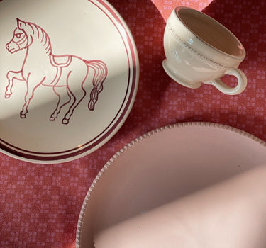 Hand Painted Porcelain Dinnerware, Pink
