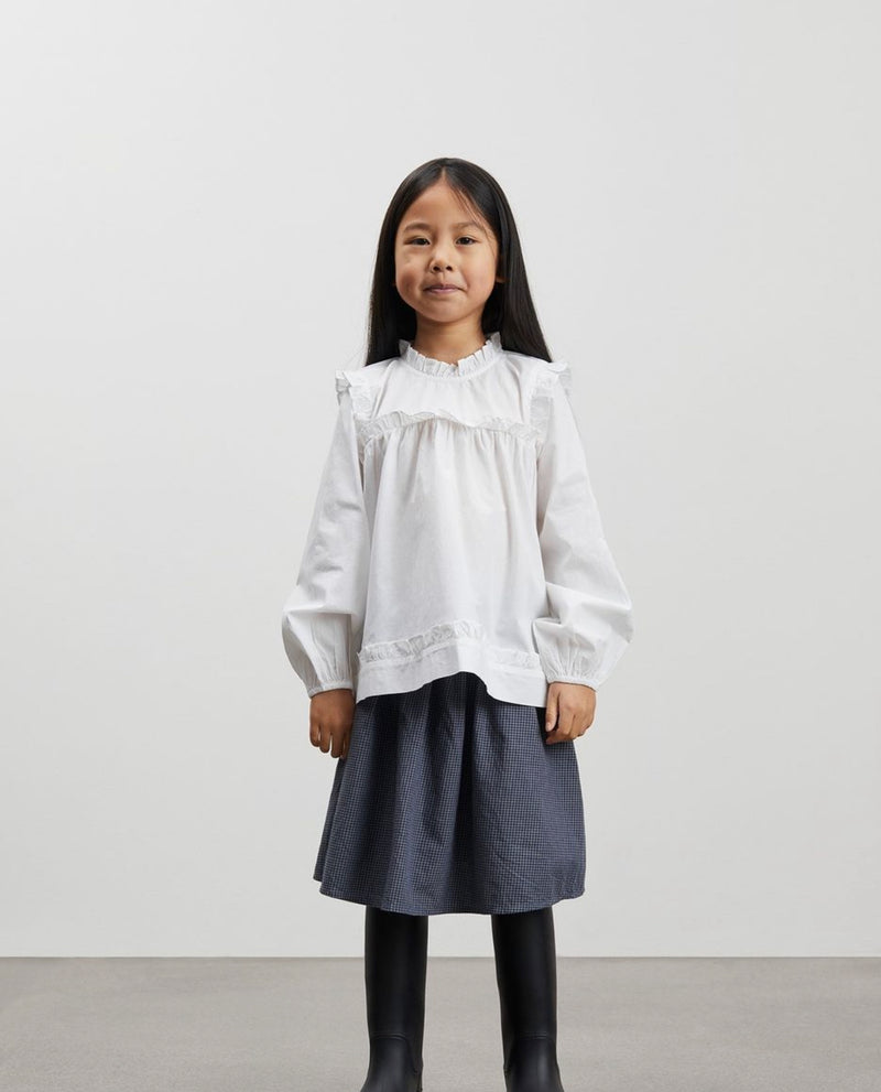 Flora Skirt, Blue/Grey Check