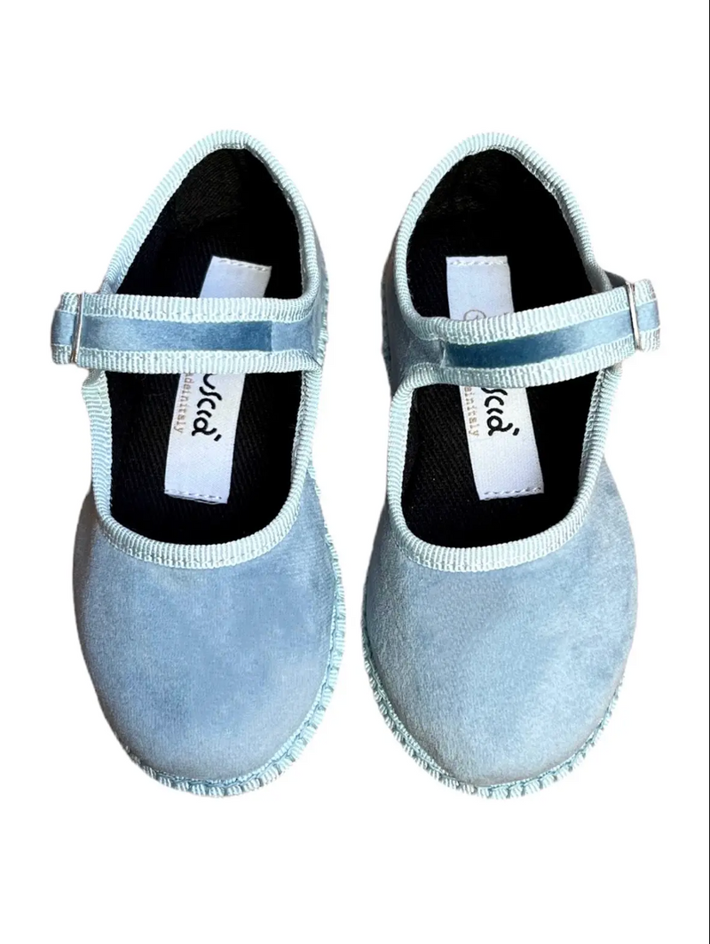 Maryjane Loafers, Blue Velvet
