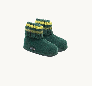 Wool Indoor Shoes, Green & Yellow