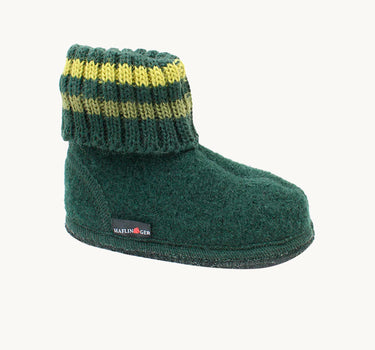 Wool Indoor Shoes, Green & Yellow