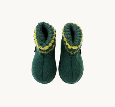 Wool Indoor Shoes, Green & Yellow