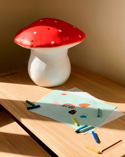 Large Mushroom Lamp Red