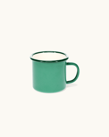 Light Green Enamel Cup with Handle