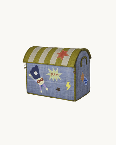 Medium Raffia Kurv 'Brun Helt'