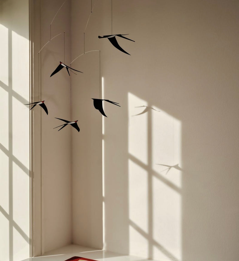 Handmade Mobile, Five Flying Swallows