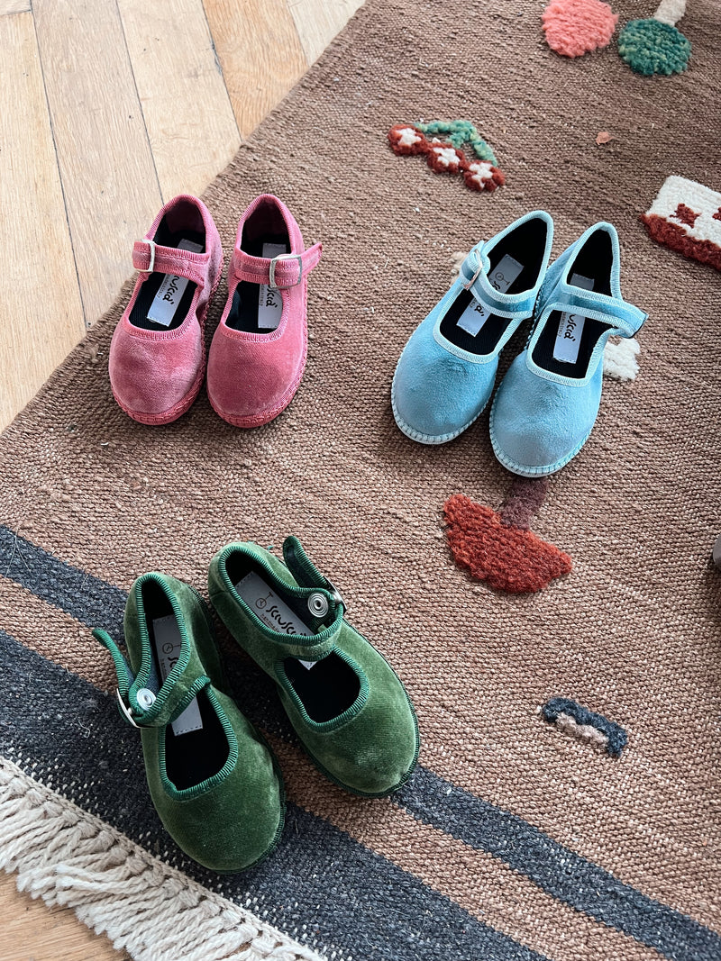 Maryjane Loafers, Blue Velvet