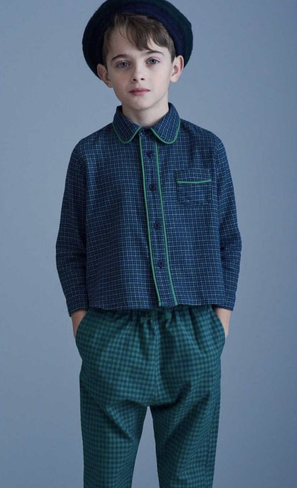 Kore Shirt in Blue Green Check from Caramel